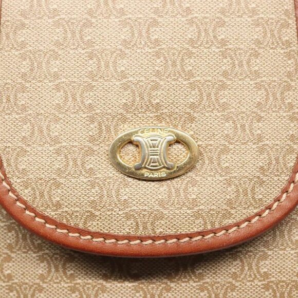CELINE Macadam Canvas Hand Bag PVC Beige Gold - Picture 12 of 16